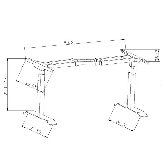 A3-63L Ergonomic 63-in 3 Memory Buttons LED Electric Automatic Height Adjustable Sit to Stand L-Shaped Corner Work Office Desk with Black Legs