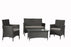 Azure Sky AS68BL 4 Piece Wicker Set, Black