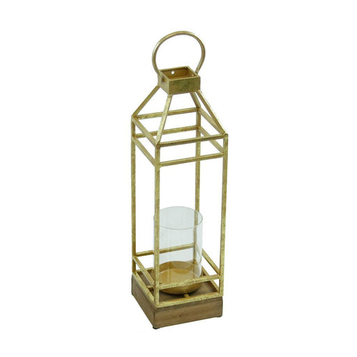 Magari Furniture MA371 Lantern Candleholder, Small, Rustic Gold
