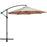 Baner Garden 10' Offset Hanging Patio Adjustable Polyester UV Umbrella Freestanding Outdoor Parasol Cantilever with Crank Lift, Light Brown (CA-2001)-Long Mountains
