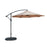 Baner Garden 10' Offset Hanging Patio Adjustable UV Umbrella Freestanding Outdoor Parasol Cantilever Set, comes with 4 pieces Heavy Duty Resin Stand, Light Brown (CA-2001-AB)-Long Mountains