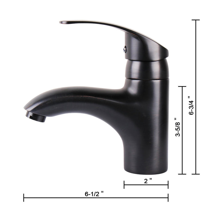 Baner Garden CHF-1B Single Handle Pull-Down Oiled Rubbed Bronze Lavatory/Bathroom/Kitchen Faucet with Brass Body and Ceramic Cartridge-Long Mountains