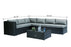 Baner Garden K86-BL Nat PE Wicker Sectional Sofa Set, 6-Seater, Black-Long Mountains