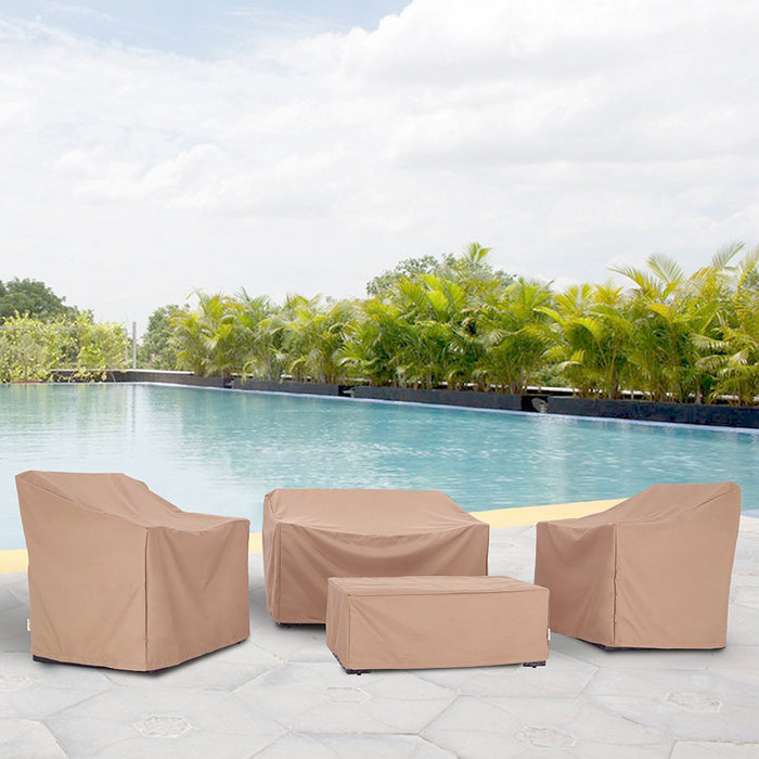 Baner Garden N87 4-piece Outdoor Veranda Patio Garden Furniture Cover Set  with Durable and Water Resistant Fabric (Brown)