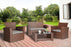 Baner Garden (N87-BR) 4 Pieces Conversational Outdoor Furniture Complete Patio Cushion Wicker Rattan Garden Set, Brown-Long Mountains