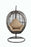 Baner Garden X19 Oval Egg Hanging Patio Lounge Chair Chaise Porch Swing Hammock Single Seat Stand Wicker with Cushion, Full, Black-Long Mountains