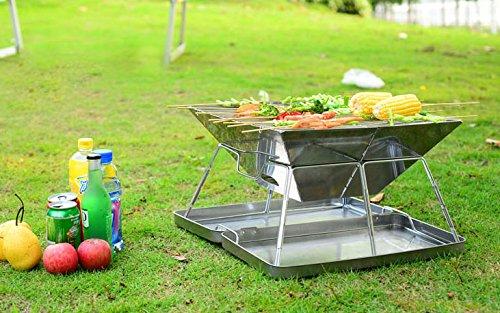 Caesar Hardware Folding Steel Portable Charcoal BBQ Grill, Small-Long Mountains