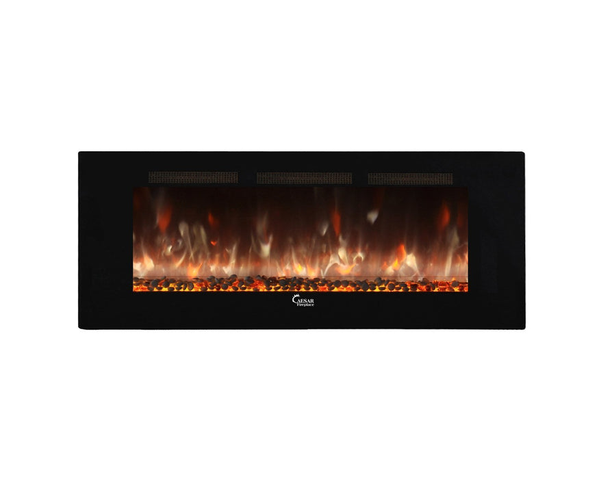 Caesar Luxury Linear Wall Mount Recess Freestanding Multicolor Flame Electric Fireplace, 74-Inch-Long Mountains