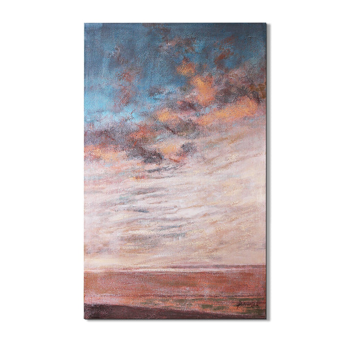 Magari D1770 Sunset Beach Oil Painting (or) Hand Painted (or) Art-Long Mountains