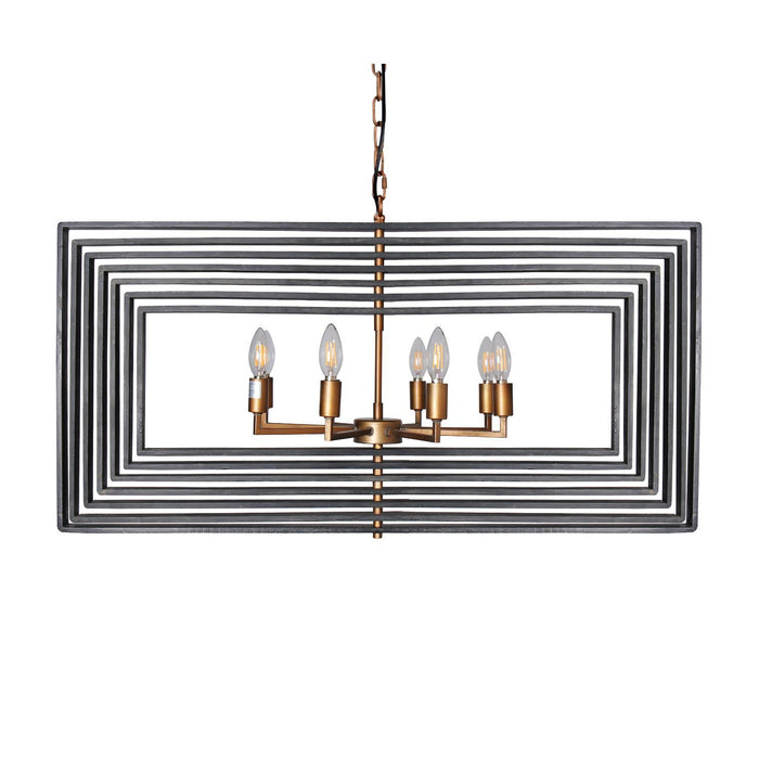 Magari Furniture D6304-8PBA-BS Torcia I Candle-Syle Chandelier Modern Style-Long Mountains