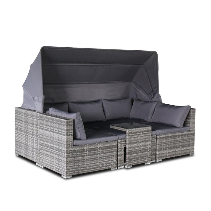 Magari Furniture DS-R403 Wicker Outdoor Furniture Grey 1 Complete 5 Piece-Long Mountains