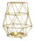 Magari Furniture Geometric Candleholder, Large, Rustic Gold-Long Mountains