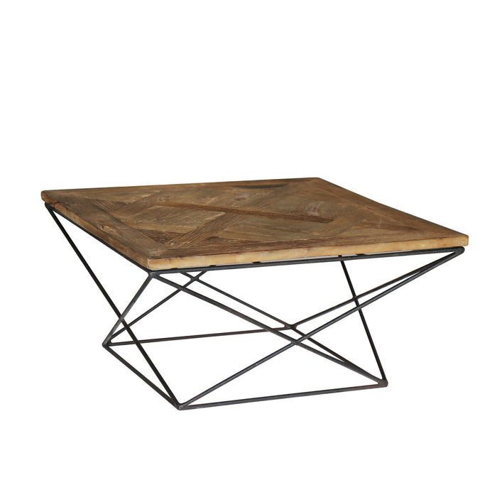 Magari Furniture GL1559 Torcere Reclaimed Elm Wood Coffee Table-Long Mountains