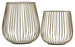 Magari Furniture Metal Basket Candleholder, Set of 2, Rustic Gold, 2 Piece-Long Mountains
