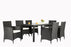 Magari Furniture NGI-12 Giorno Rattan Wicker Patio Dining Set (7 Pieces), Black-Long Mountains