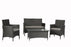 Magari Furniture NGI-7 Giorno Rattan Wicker Patio Set (4 Pieces), Black-Long Mountains