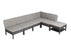 Magari Furniture NGI-9 Spiaggia Couch Sectional Sofa Patio Set (6 Pieces), Black-Long Mountains