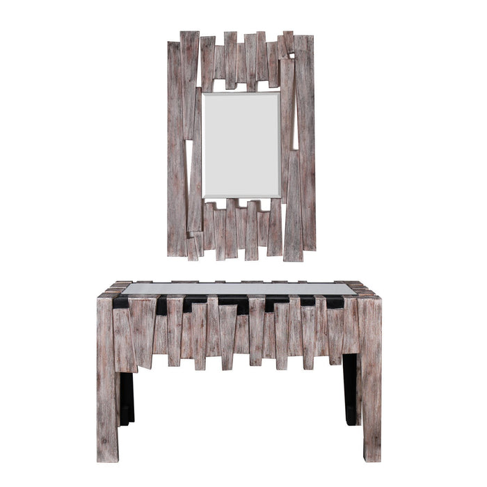 Magari HJA16289/HJB12626 Fiaba Collection Accent Mirror and Console Table-Long Mountains