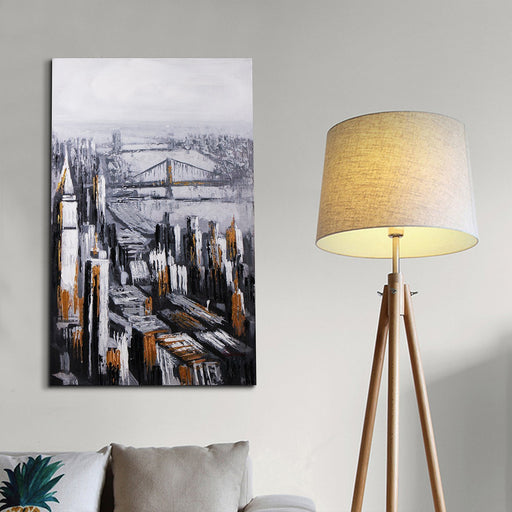 Magari Wall Décor F0097 Golden City II Oil Painting-Long Mountains